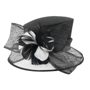 EE 夏季时尚优雅麻纱小礼帽女 英式赛马会百搭春夏女士帽子
