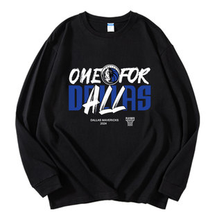 独行侠欧文宽松篮球服运动训练长袖t恤男款圆领投篮跑步健身上衣