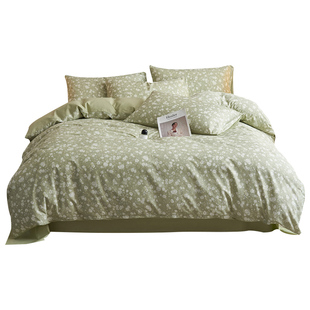 全棉印花床上四件套A类母婴轻奢100纯棉床单床笠款四件套四季通用