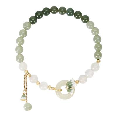 大英博物馆手链文创铃兰花和田玉水晶手串女生闺蜜生日礼物