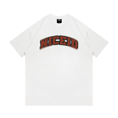 NICEID NICE幻影圆领运动美式T恤男纯棉潮流宽松小领口短袖男女