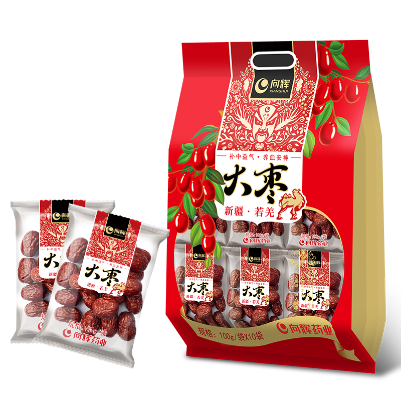 向辉大枣100g×10/袋 正品官方旗舰店新疆特产级若羌红枣小袋装