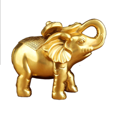 大象摆件铜象摆件一对吉象吸水象