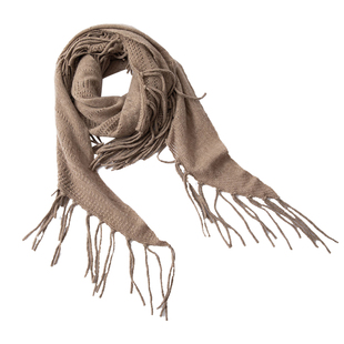 秋冬新款100%纯山羊绒三角巾女流苏针织防寒保暖围脖披肩两用