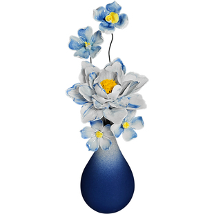 景德镇陶瓷花中式手工仿真永生花束渐变大号牡丹客厅摆件乔迁礼物