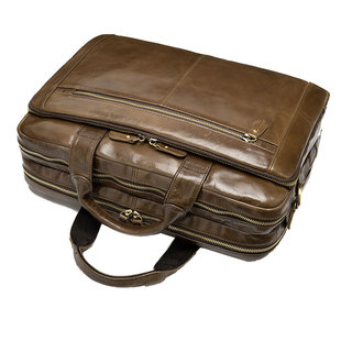 外贸尾货清仓大牌包男士真皮公文包17寸电脑包休闲手提商务旅行袋