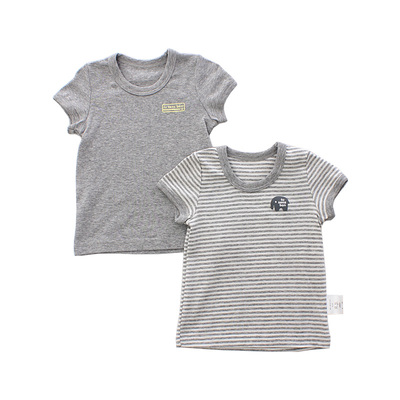 宝宝短袖t恤男童纯棉无荧光2件装