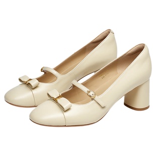 铃兰蹀愫秋冬法式蝴蝶结高粗跟单鞋玛丽珍鞋子TA65511-13