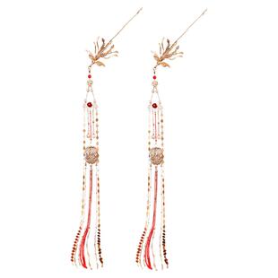 古风凤凰流苏步摇发簪汉服灯笼长流苏头饰气质发簪盘发百搭女配饰