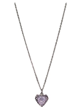 日韩紫色爱心项链高级百搭毛衣链