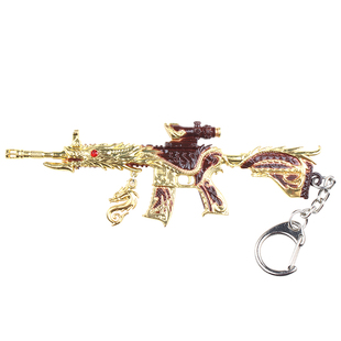 吃鸡模型书包挂件套装和平m416五爪金龙枪金属迷你钥匙扣挂饰挂链
