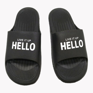 喜步佳夏季新款HELLO 一字女拖鞋软底耐磨防滑字母踩屎感版型情侣