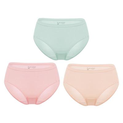 全棉时代女士中腰内裤3条装