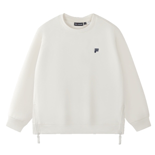 FILA FUSION斐乐潮牌情侣款套头卫衣2026冬新款宽松加绒针织上衣