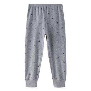 安奈儿男童装秋裤2025秋冬中大儿童睡裤打底裤里裤舒适家居保暖裤