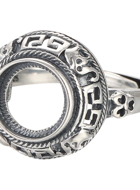 绿松石纯银蜜蜡戒指空托