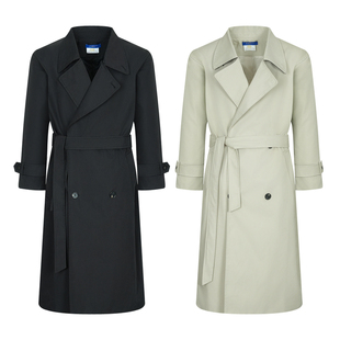 PMET「风弈」皮领拼接设计感风衣 中长款翻领大衣宽松秋冬通勤