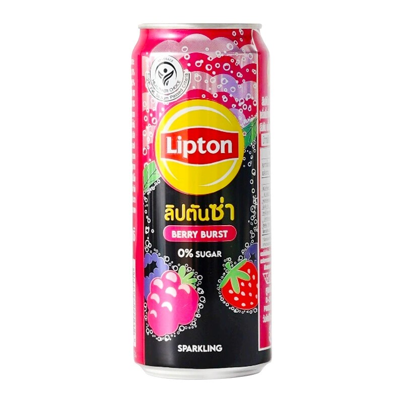泰国进口Lipton立顿莓果柠檬味碳酸饮料网红清爽解渴汽水休闲饮品