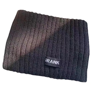 2025女款秋冬季针织发带女头巾毛线帽子月子产后头套运动黑色冷帽