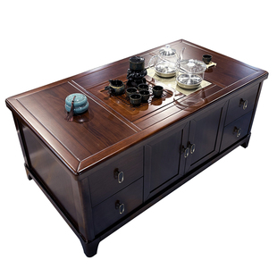 实木茶几泡茶一体乌金木中式储物茶桌客厅高端上档次功夫茶台