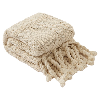 北欧复古毛线针织毯沙发盖毯