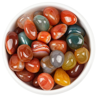 南京雨花石原石天然鹅卵石鱼缸石头花盆彩色石子七彩小石头五彩石