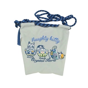 ball chain mini茶杯猫刺绣尼龙帆布购物袋手提包斜挎包加长肩带