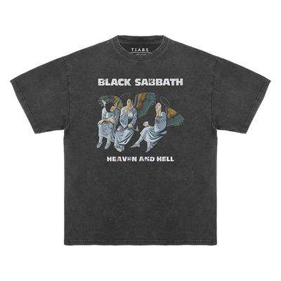 BlackSabbath复古做旧水洗短袖