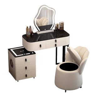 实木智能梳妆台2025新款轻奢卧室简约现代小型小户型收纳柜化妆桌