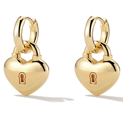 parisawang简约银镀18k金女耳环