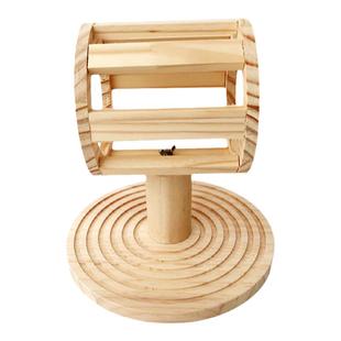 木质草架宠物兔子食盒荷兰猪草架固定悬挂立柱式竹制豚鼠龙猫食盆