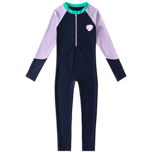 儿童泳衣女孩2026新款冬季长袖长裤防晒连体游泳衣中大童女童泳装