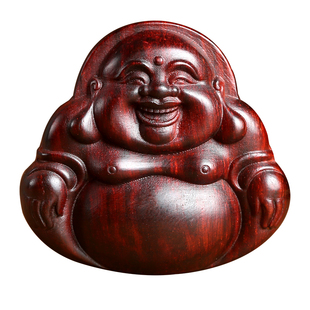 小叶紫檀木弥勒佛吊坠笑佛佛公项链送女友毛衣链钥匙扣挂件车挂坠