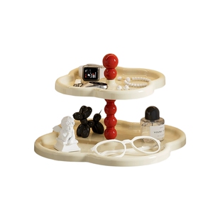 满得达桌面多层收纳盒大容量化妆品高级感梳妆台面香水口红置物架