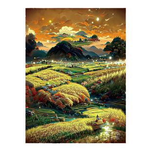 梵高插画竖版风景挂布ins背景布房间墙布卧室床头背景墙挂毯画布