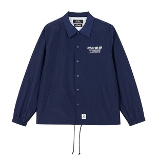 A7x明和电机合作款电音蝌蚪日系秋冬休闲蓝长袖教练夹克加绒外套