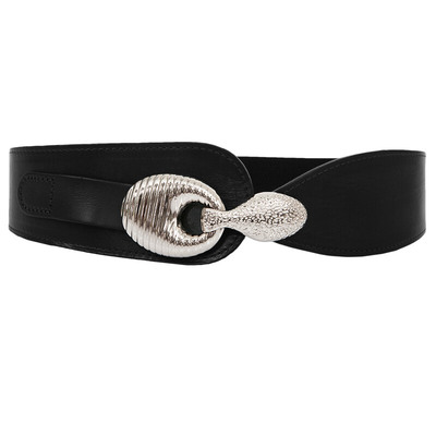 头层牛皮腰带女装饰松紧弹力腰封