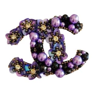 轻奢双C图标重手工钉珠镶钻布贴补丁洞服装辅料衣服鞋包装饰配件