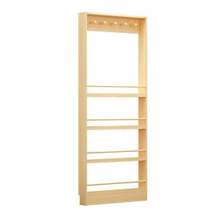 门后超薄实木书架置物架墙上多层收纳架家用绘本架洞洞板窄柜定制