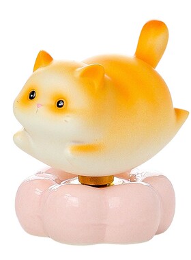 卡通乐悠悠转转猫办公室工位摆件