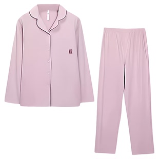 正品红豆春夏季睡衣100%纯棉长袖长裤家居服套装男士大码女款全棉