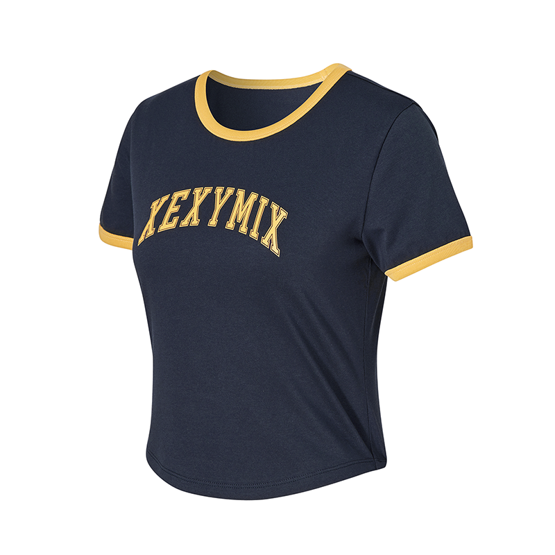 xexymix杰克茜韩国进口女LOGO印花短袖T网球服健身跑步XTFST04J3