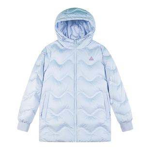 匹克排骨羽绒服中长款女冬户外连帽保暖新品鸭绒休闲运动服外套