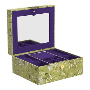 吴昕同款ooak首饰盒艺术家复古提花双层饰品箱项链收纳盒珠宝首饰