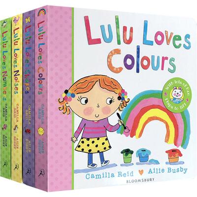 我爱露露纸板翻翻3册Lulu Loves noises/Shapes/Numbers英文原版绘本2-6岁幼儿英语启蒙认知故事书英语启蒙认识图画书