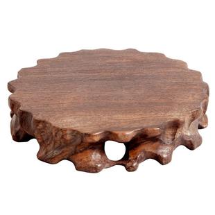 黑檀木根雕底座奇石头泰山石花盆花瓶摆件底座红木雕刻工艺品木托