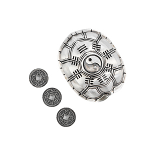 琢匠三才手把件925银龟壳摆件悟道龟甲摇卦饰品道系银饰手盘文玩