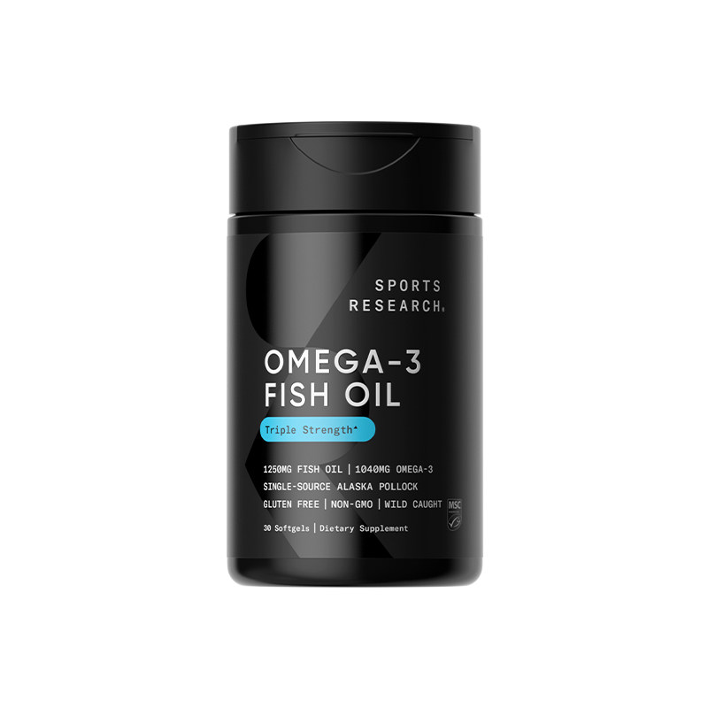 SportsResearch黑金迷你鱼油625mg高纯度EPADHA脂肪酸美国Omega3