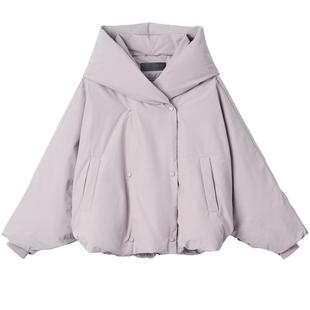 EXCEPTION例外女装短款羽绒服冬女蝙蝠袖连帽宽松休闲羽绒外套