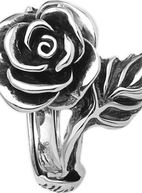 海盗船复古玫瑰花戒指小众设计